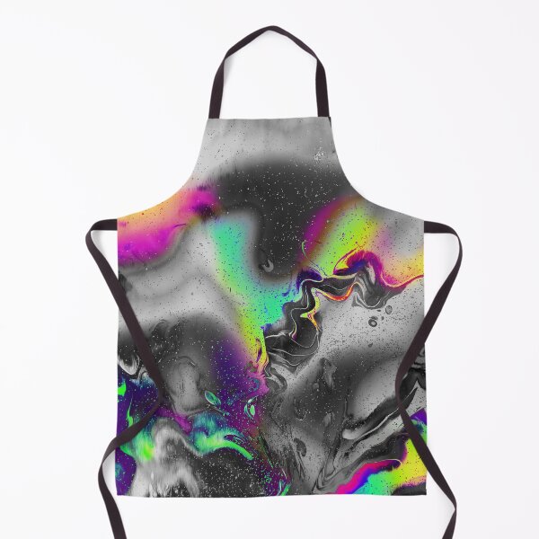 Item preview, "Revoltulet" abstract, colored collage of starry sky with iridescent waves in neon colors designed and sold by N-o-r-d-l-y-s.