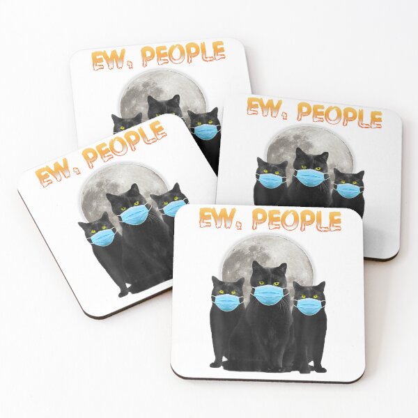 Item preview, Ew People Black Cat Lover Mask Funny Anti Social designed and sold by WillieSmithShop.