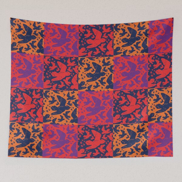 Aperçu de l'œuvre Patchwork de moineau coucher de soleil créée et vendue par Redhillcreative.