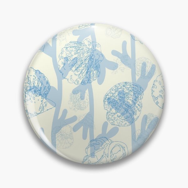 Item preview, Seashells 2 sizes seaweed pattern in blue designed and sold by Breurs.