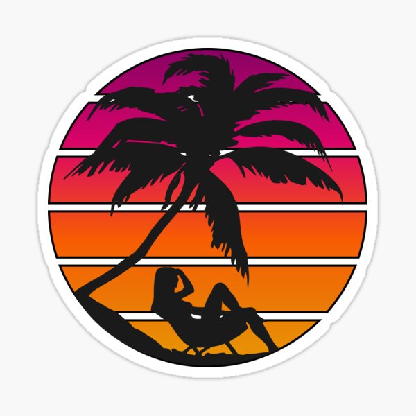 Orange Stripe Palm Tree Sticker – 19th Street Apparel