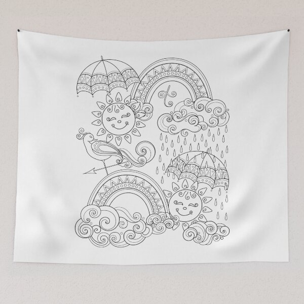 Item preview, Noncolored Fairytale Weather Forecast Print designed and sold by lissantee.