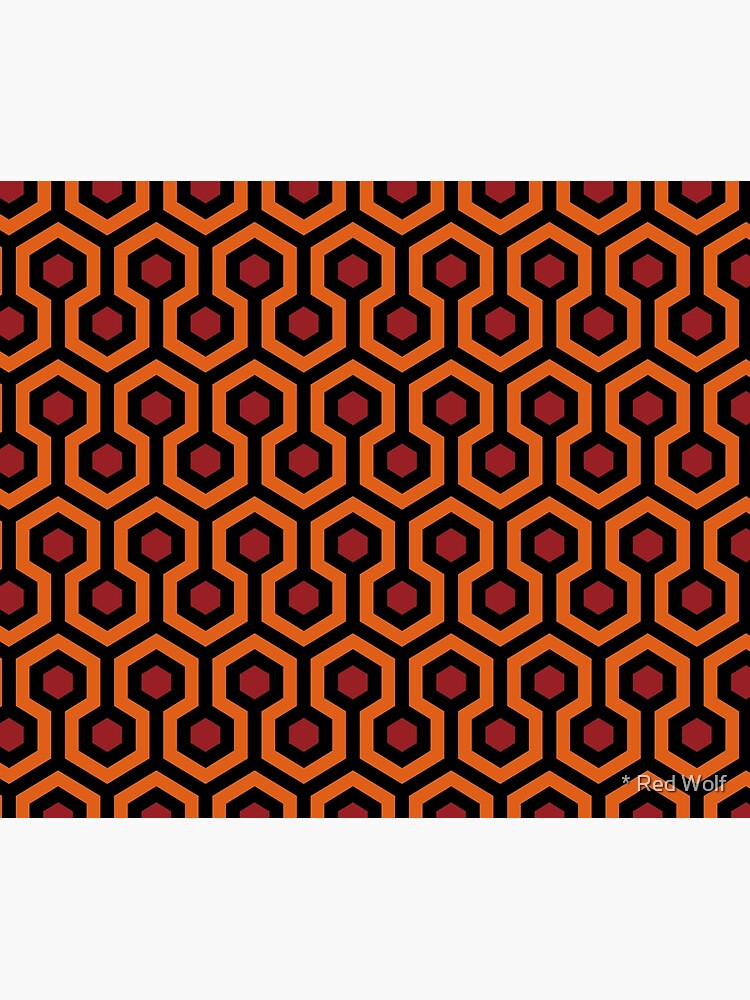 Imagen 6 de 6, Manta con la obra Patrón geométrico: Hexágonos en bucle: Naranja / Rojo / Negro, diseñada y vendida por redwolfoz.