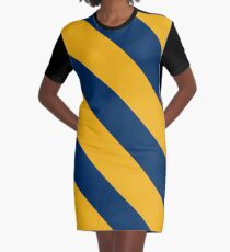 Morgantown West Virginia Gold & Navy Team Color Stripes Graphic T-Shirt Dress