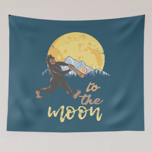 Item preview, Bigfoot Baseball Blockchain Crypto HODL Dogecoin To The Moon. Baseball, Bigfoot, and Blockchain!  For dogecoin hodlers and crypto investors who love baseball and a good bigfoot tale. designed and sold by Ransyn Art.
