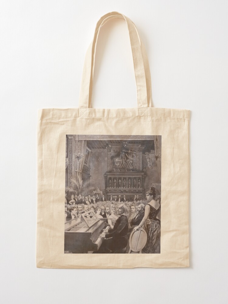 Franz Liszt giving piano recital Tote Bag for Sale by