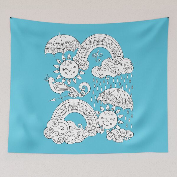 Item preview, Noncolored Fairytale Weather Forecast Print designed and sold by lissantee.