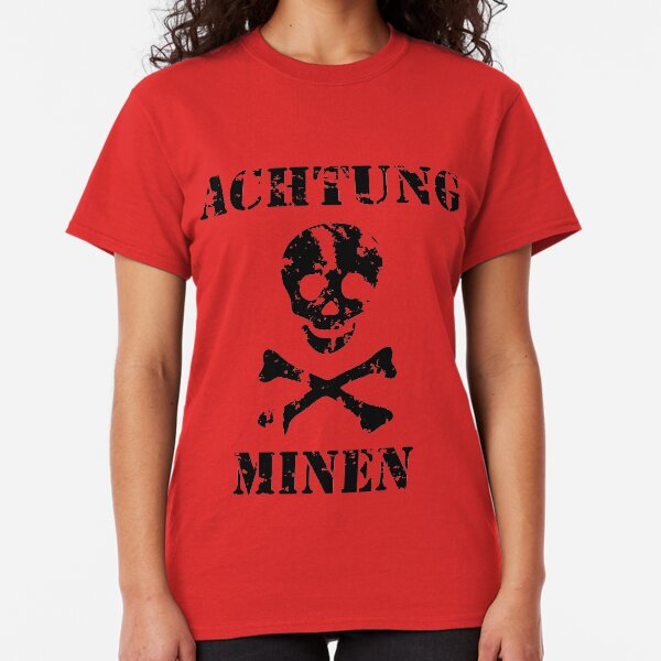 Grungy "Achtung Minen" Warning Classic T-Shirt