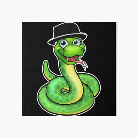 Impression Rigide Serpent Mignon Avec Chapeau Par Artworksco Redbubble