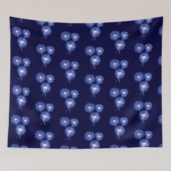 Item preview, Transparent flowers with dark blue background designed and sold by BilgePaksoylu.