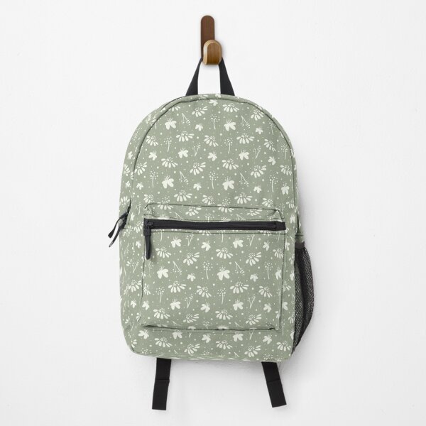 Floral garden wildflowers pattern sage green Backpack