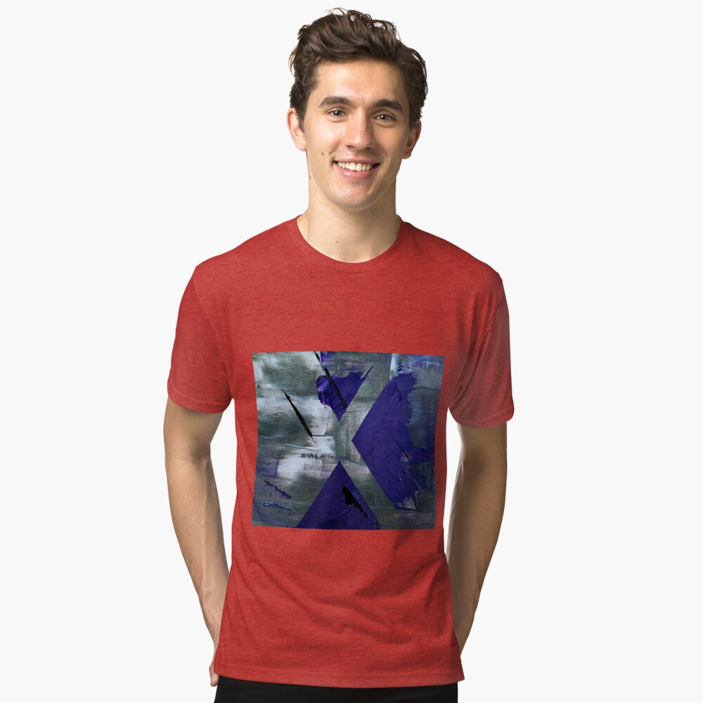 Abstract Painting with Gray Tendency Tri-blend T-Shirt