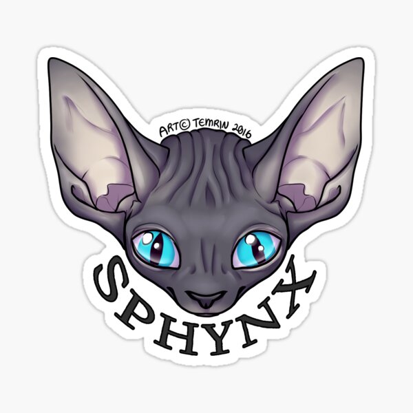 Sphynx Cat - Black Sticker