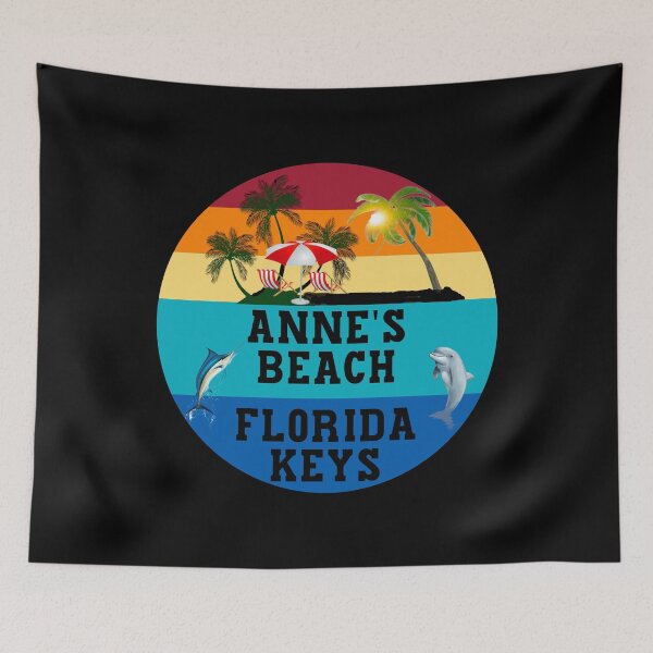 Item preview, Florida Keys Annes Beach Beach Chairs Umbrella Palm Trees Sunset Sunrise Retro designed and sold by KeysTreasures.