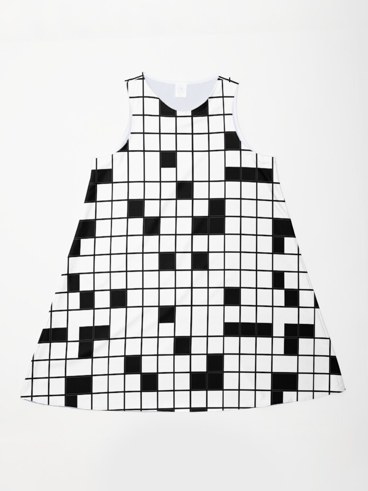 green emerald velvet dress Unique Vintage Plus Size Black & White Crossword Puzzle Cotton Shirt D main image 1