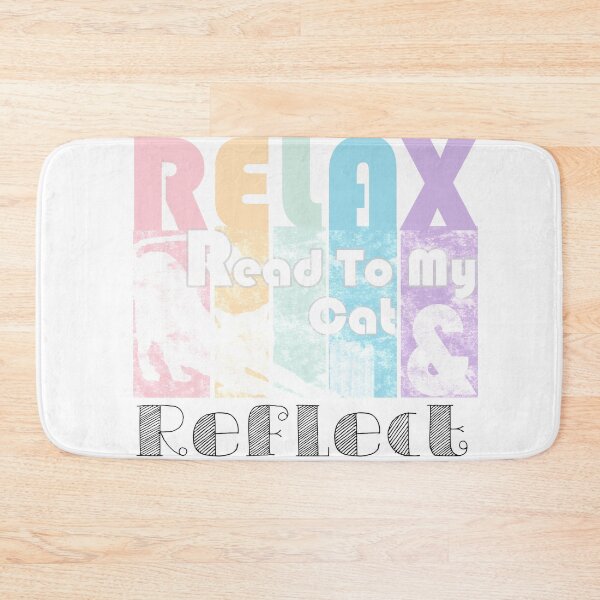 Item preview, Relax, Read To My Cat And Reflect - Stretching Cat / Reading to My Cat Is Relaxing - Rhyme with Letter R in Soft Pastel Color Palette for Bookworms designed and sold by sthNnth.