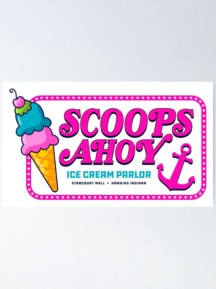 "Scoops Ahoy Ice Cream Parlour" Poster for Sale by Ottakars Redbubble