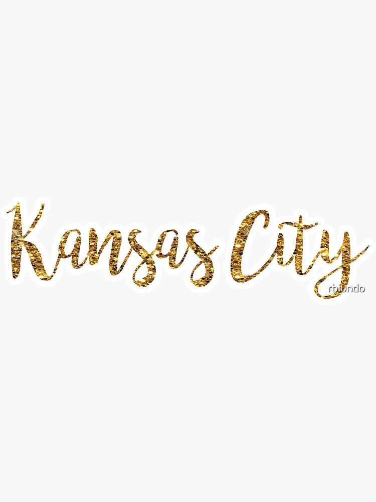 "kansas city gold glitter" Sticker by rbiundo Redbubble