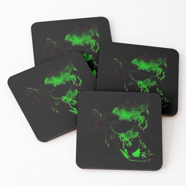 Item preview, Asia Forest Cover Map with Black Background designed and sold by GrasshopperGeo.