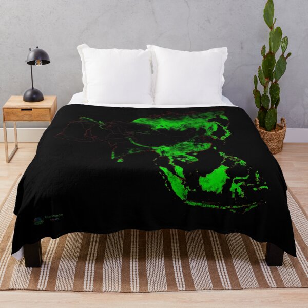 Item preview, Asia Forest Cover Map with Black Background designed and sold by GrasshopperGeo.