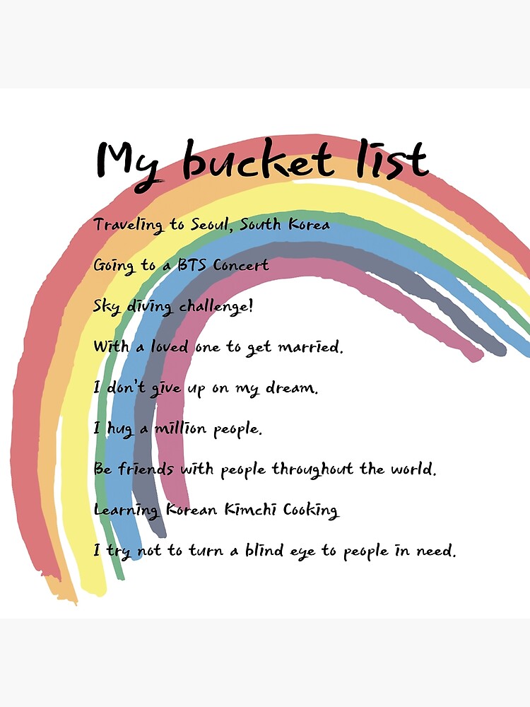 "My bucket list.!! Your bucket list!!" Poster by Hyggegarden Redbubble
