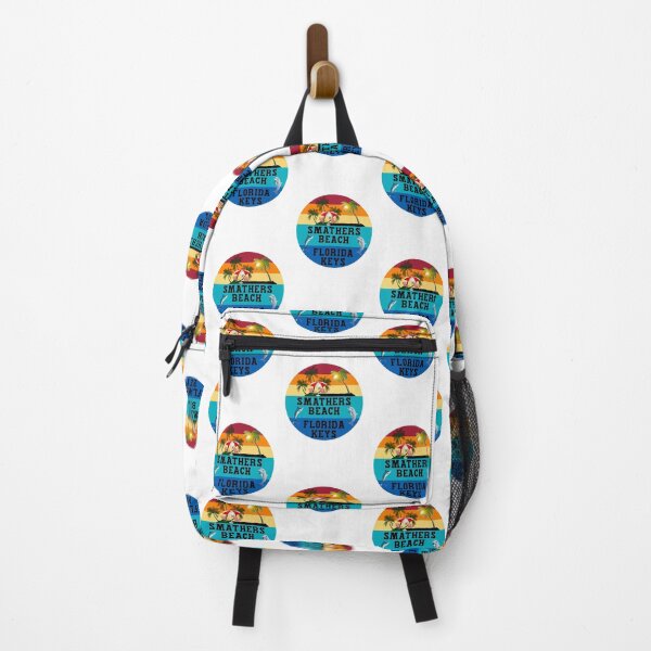 Item preview, Florida Keys Smathers Beach Beach Chairs Umbrella Palm Trees Sunset Sunrise Retro White designed and sold by KeysTreasures.