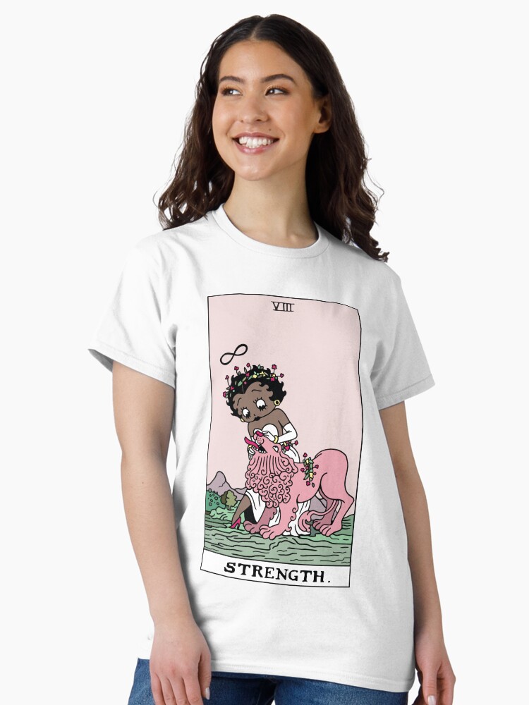 Thumbnail 2 of 7, Classic T-Shirt, Betty Boop Tarots: Strength designed and sold by Lucy-Faery.