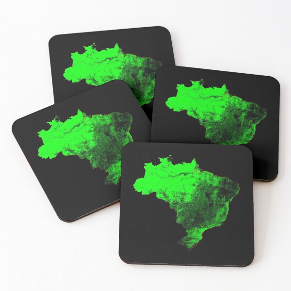 Item preview, Brazil Forest Cover Map with Black Background designed and sold by GrasshopperGeo.