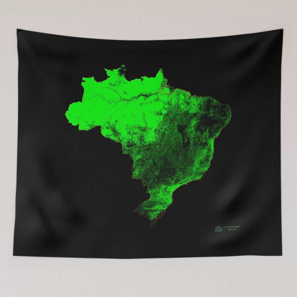 Item preview, Brazil Forest Cover Map with Black Background designed and sold by GrasshopperGeo.