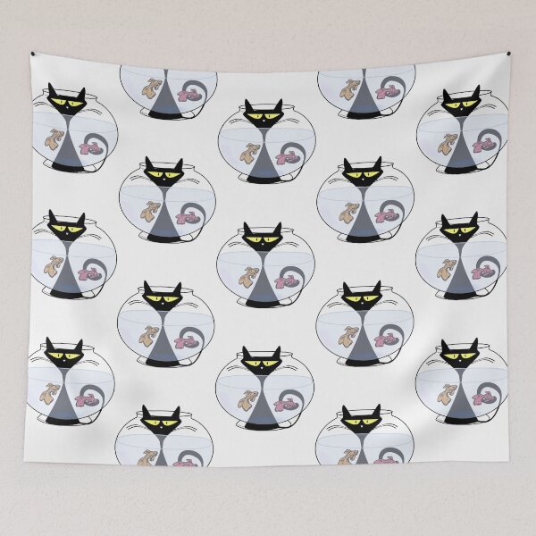 Item preview, cat and Fish tank classic t-shirt designed and sold by Cosmowear.