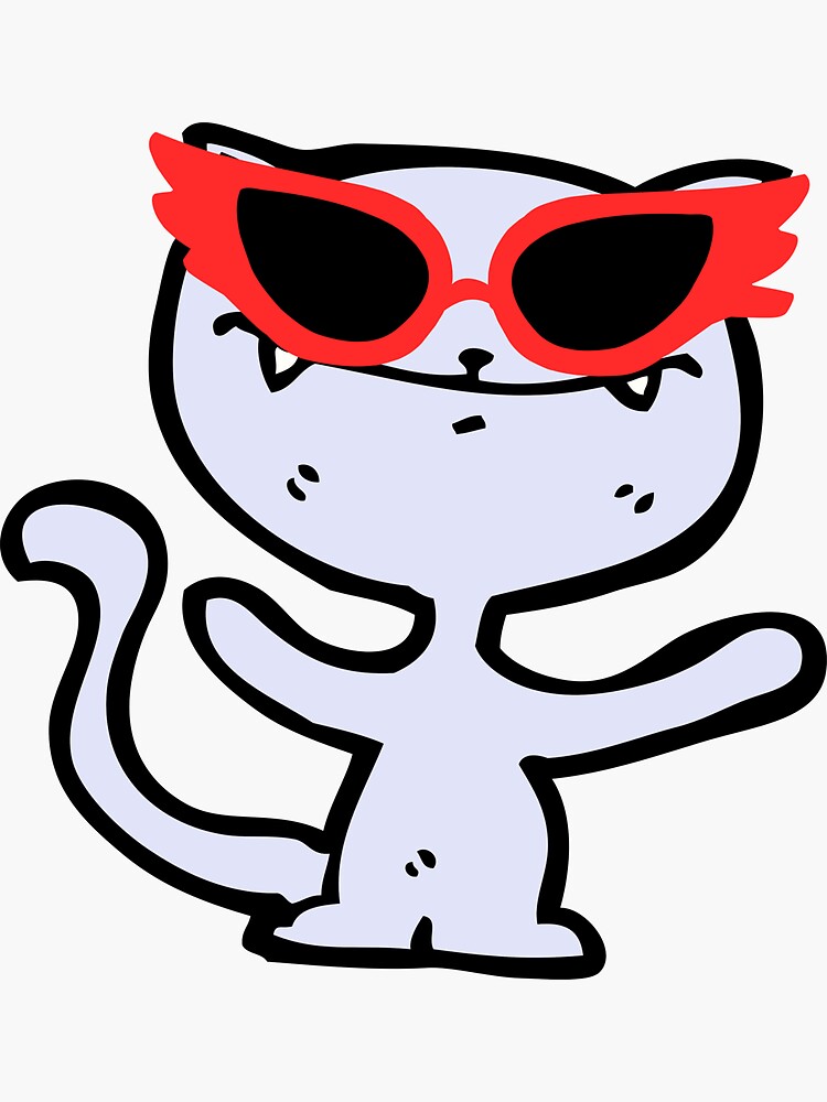 "cat wearing sunglasses" Sticker by TesseractPro | Redbubble