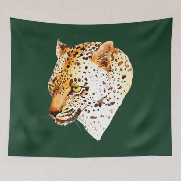 Item preview, Watercolor Leopard head.Cartoon watercolor Leopard. designed and sold by ZheltakovaIana.