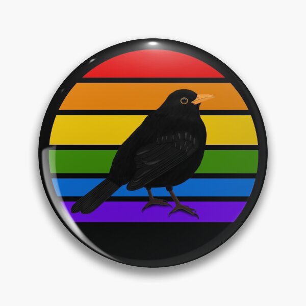 Item preview, Blackbird Rainbow Bird Birdlover Birdwatcher Diversity Pride designed and sold by jz-birds.