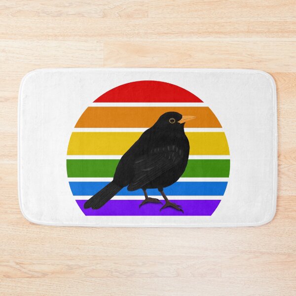 Item preview, Blackbird Rainbow Bird Birdlover Birdwatcher Diversity Pride designed and sold by jz-birds.