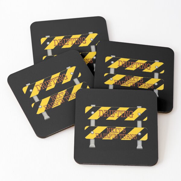 Item preview, DRIFTING Next 5 Hairpin Turns! Road Sign (on Black) designed and sold by epinkb.