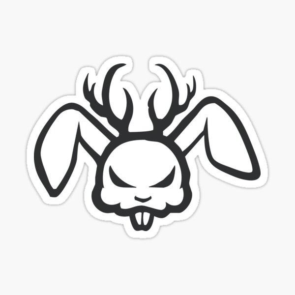 Angry Jackalope - Logo Piece no text or blade - BLACK Sticker