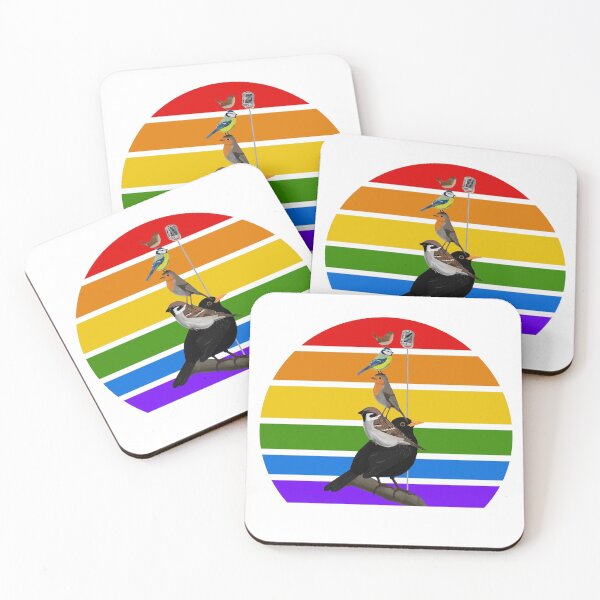 Item preview, The Backyard Birds Rainbow Bird Birdlover Birdwatcher Diversity Pride designed and sold by jz-birds.