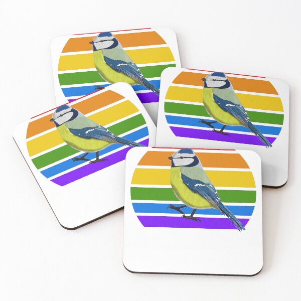 Item preview, Blue Titmouse Rainbow Bird Birdlover Birdwatcher Diversity Pride designed and sold by jz-birds.