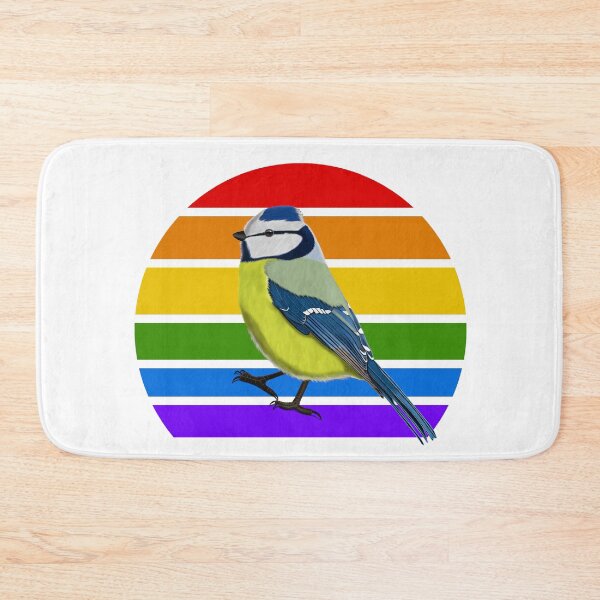 Item preview, Blue Titmouse Rainbow Bird Birdlover Birdwatcher Diversity Pride designed and sold by jz-birds.