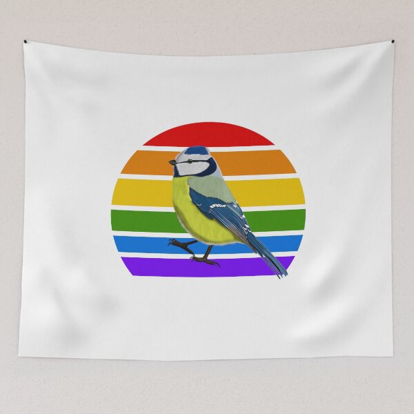 Item preview, Blue Titmouse Rainbow Bird Birdlover Birdwatcher Diversity Pride designed and sold by jz-birds.
