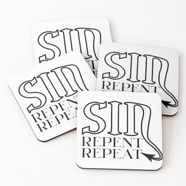 Item preview, SIN REPENT REPEAT - wicked design in black for those who love the naughty side of life designed and sold by MintGubbins.