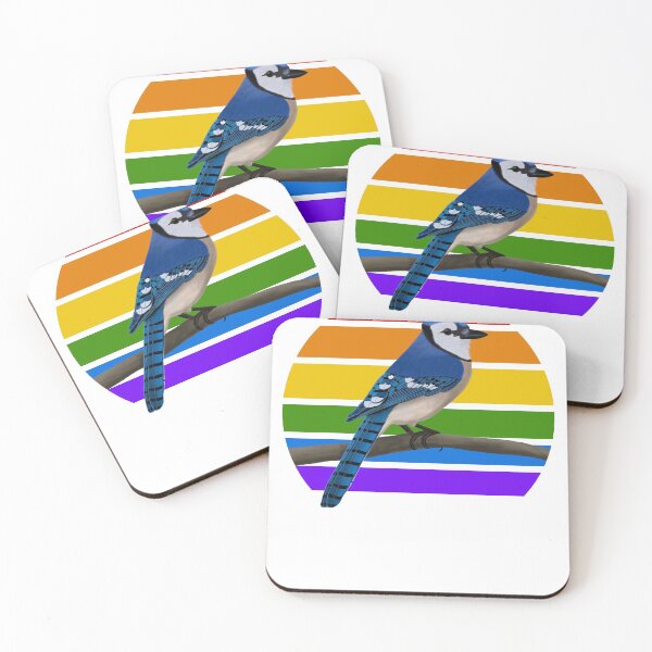 Item preview, Blue Jay Rainbow Bird Birdlover Birdwatcher Diversity Pride designed and sold by jz-birds.
