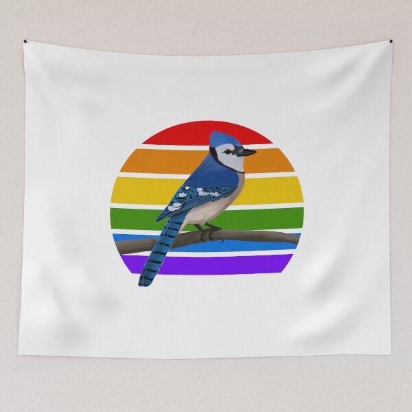 Item preview, Blue Jay Rainbow Bird Birdlover Birdwatcher Diversity Pride designed and sold by jz-birds.