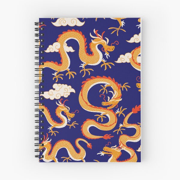 Item preview, Orange and Blue Chinese Dragons Pattern designed and sold by space-kitten.