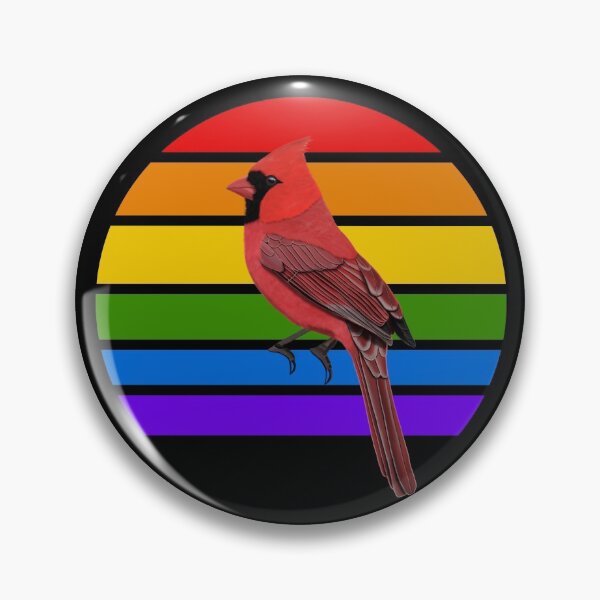 Item preview, Northern Cardinal Rainbow Bird Birdlover Birdwatcher Diversity Pride designed and sold by jz-birds.