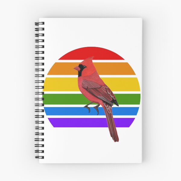 Item preview, Northern Cardinal Rainbow Bird Birdlover Birdwatcher Diversity Pride designed and sold by jz-birds.
