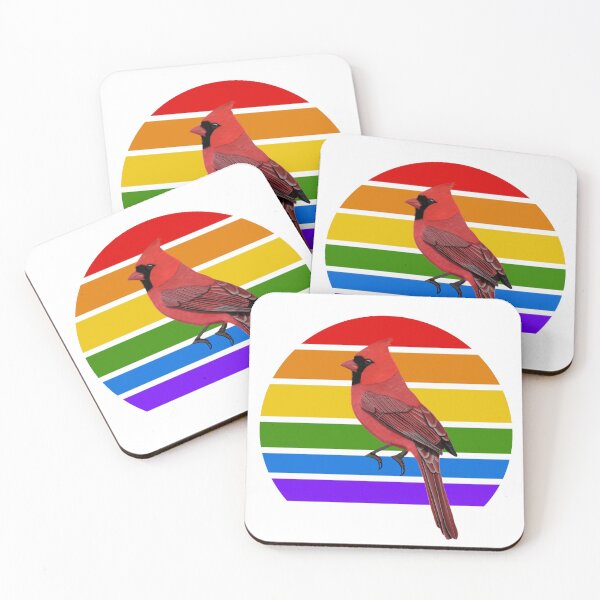 Item preview, Northern Cardinal Rainbow Bird Birdlover Birdwatcher Diversity Pride designed and sold by jz-birds.