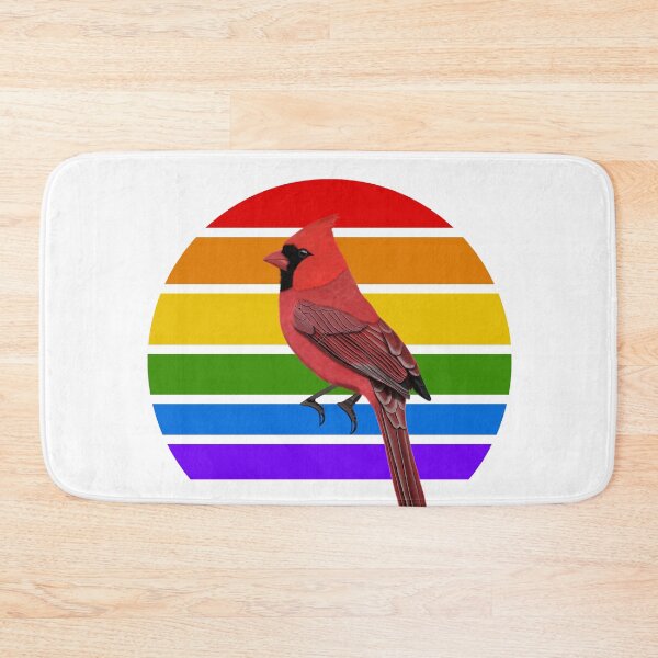 Item preview, Northern Cardinal Rainbow Bird Birdlover Birdwatcher Diversity Pride designed and sold by jz-birds.