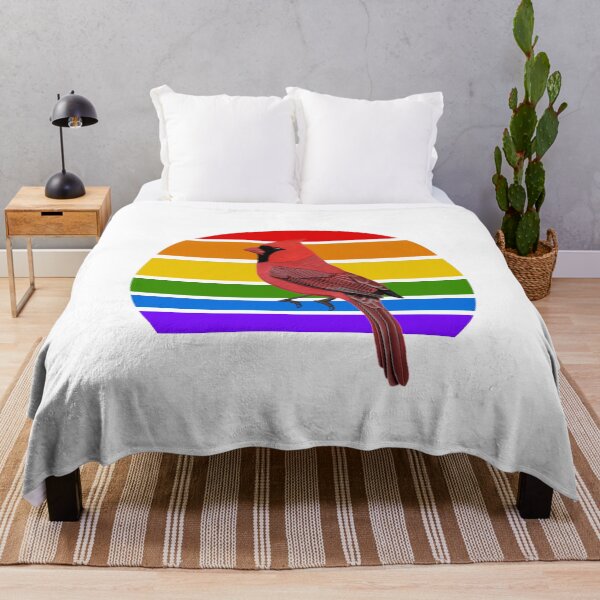 Item preview, Northern Cardinal Rainbow Bird Birdlover Birdwatcher Diversity Pride designed and sold by jz-birds.