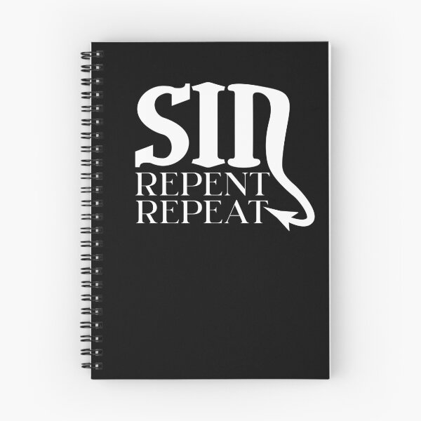 Item preview, SIN REPENT REPEAT - wicked design in white for those who love the naughty side of life designed and sold by MintGubbins.
